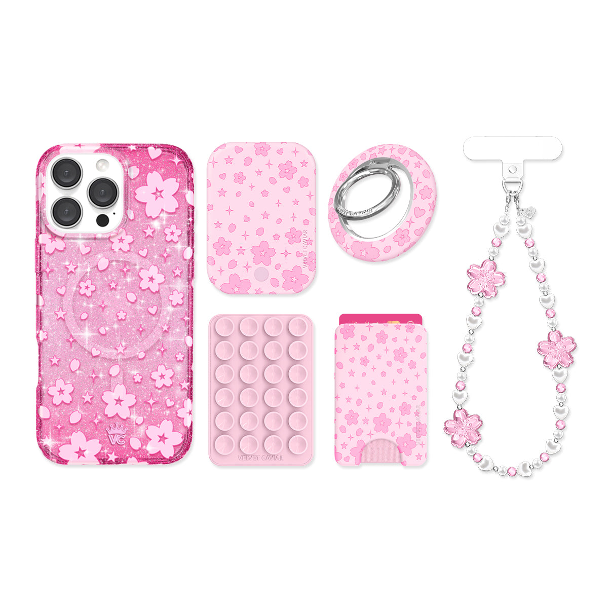 Cherry Blossom Glitter iPhone Bundle Set - Image 7