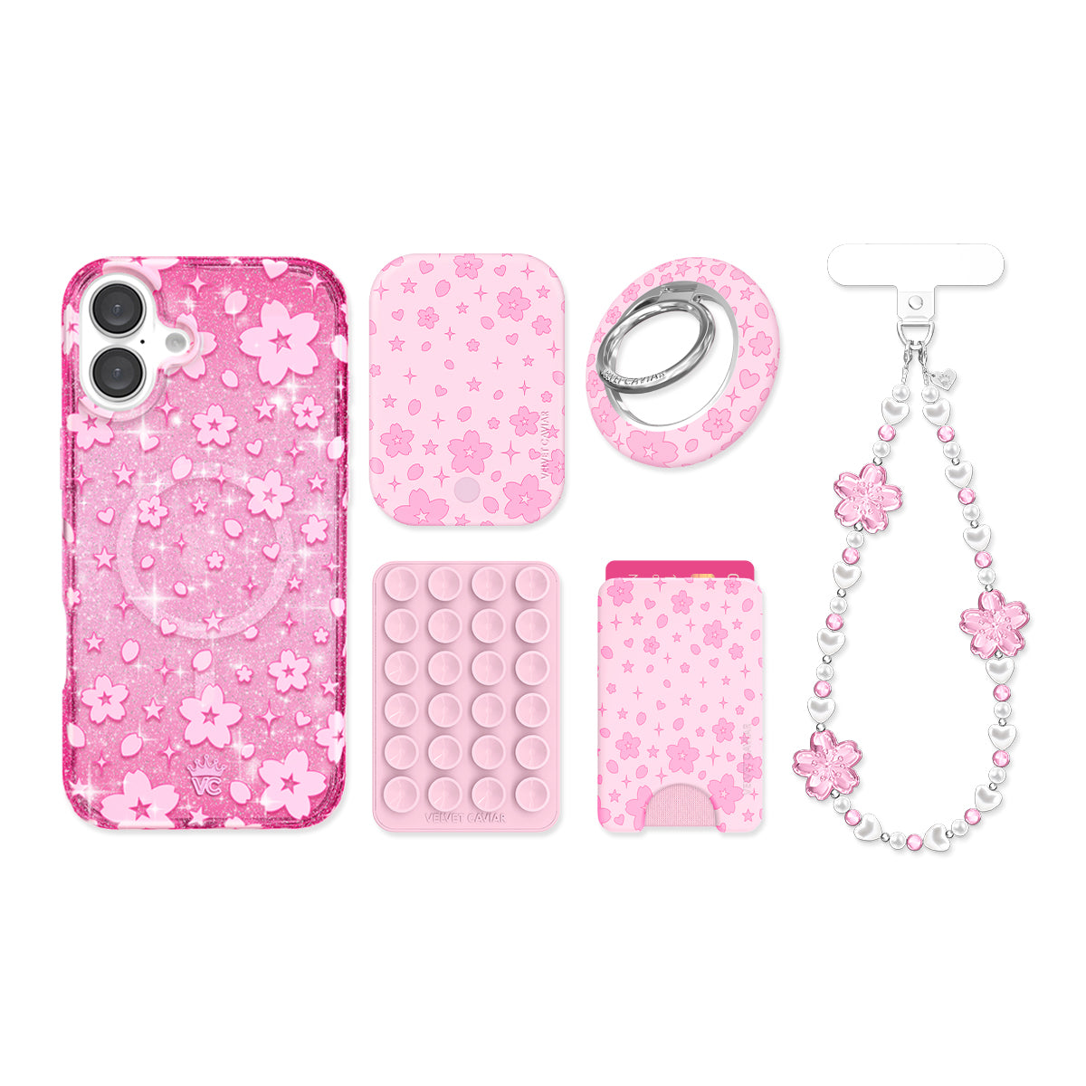 Cherry Blossom Glitter iPhone Bundle Set - Image 6