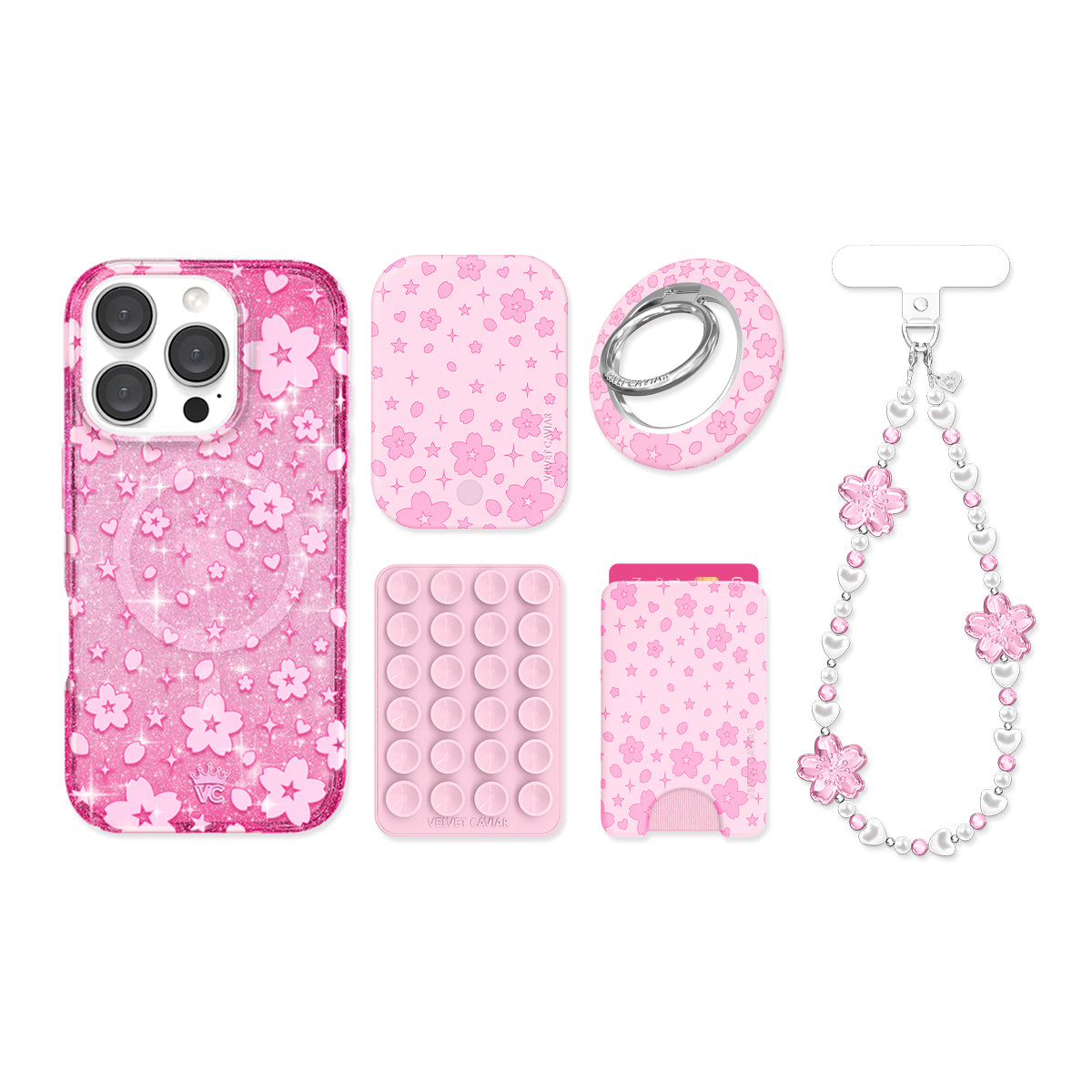 Cherry Blossom Glitter iPhone Bundle Set - Image 8