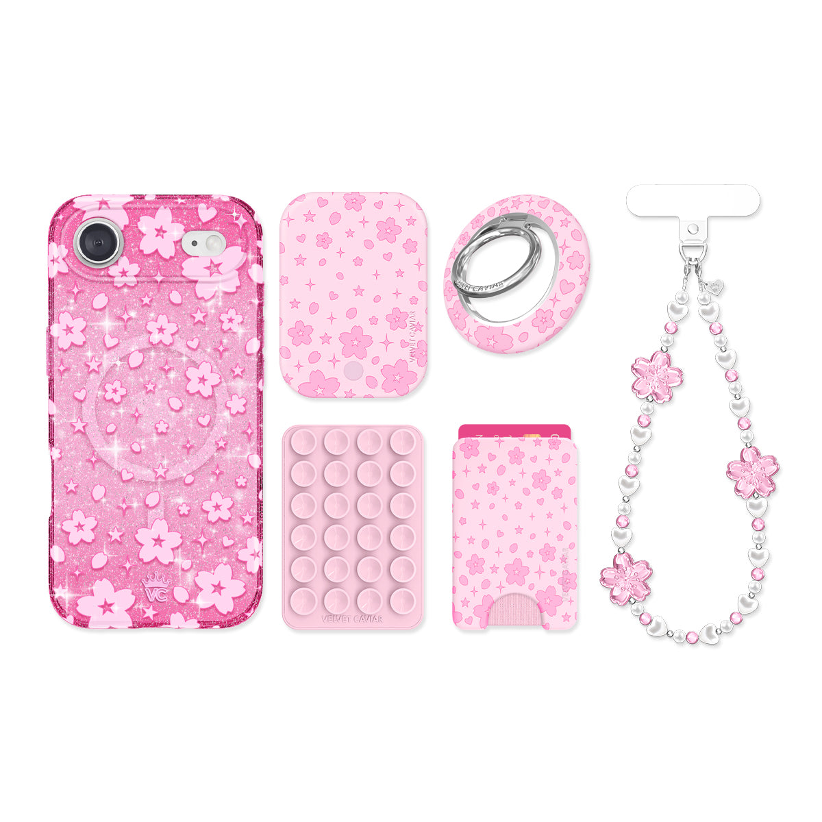 Cherry Blossom Glitter iPhone Bundle Set - Image 2