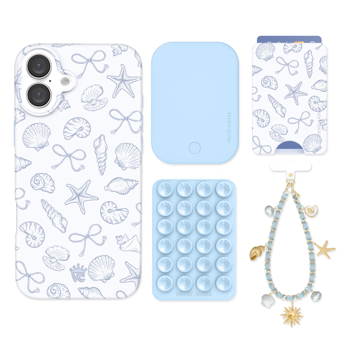 Coastal Seashells iPhone Bundle Set - Wallet