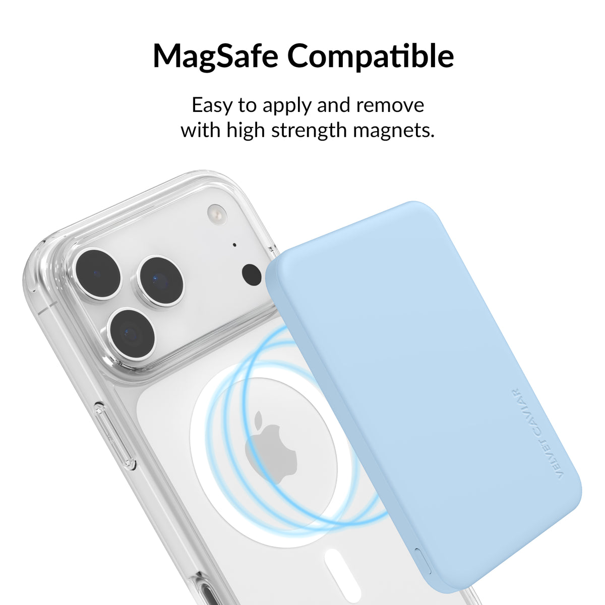 Cotton Candy Blue Slim Portable MagSafe Charger Power Pack - Image 3