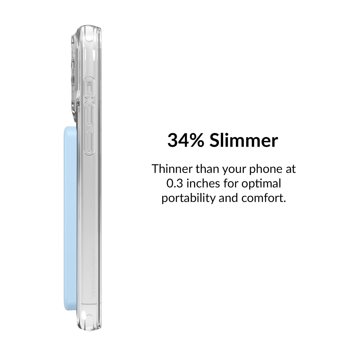 Cotton Candy Blue Slim Portable MagSafe Charger Power Pack - Image 6