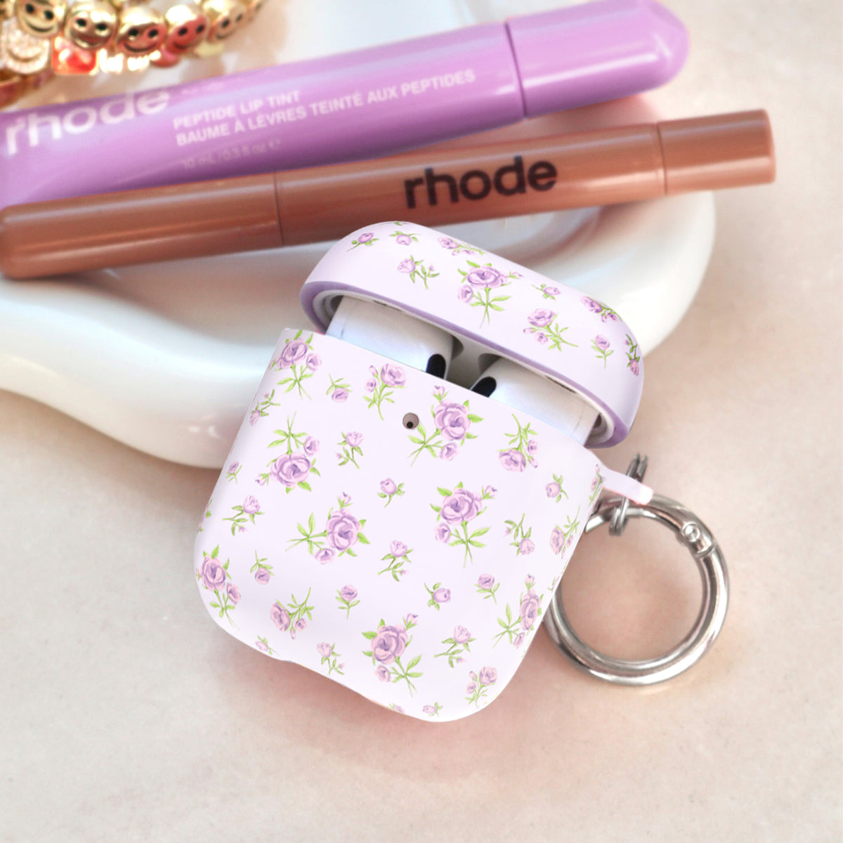 Dainty Lilac Floral AirPod Case - Image 2