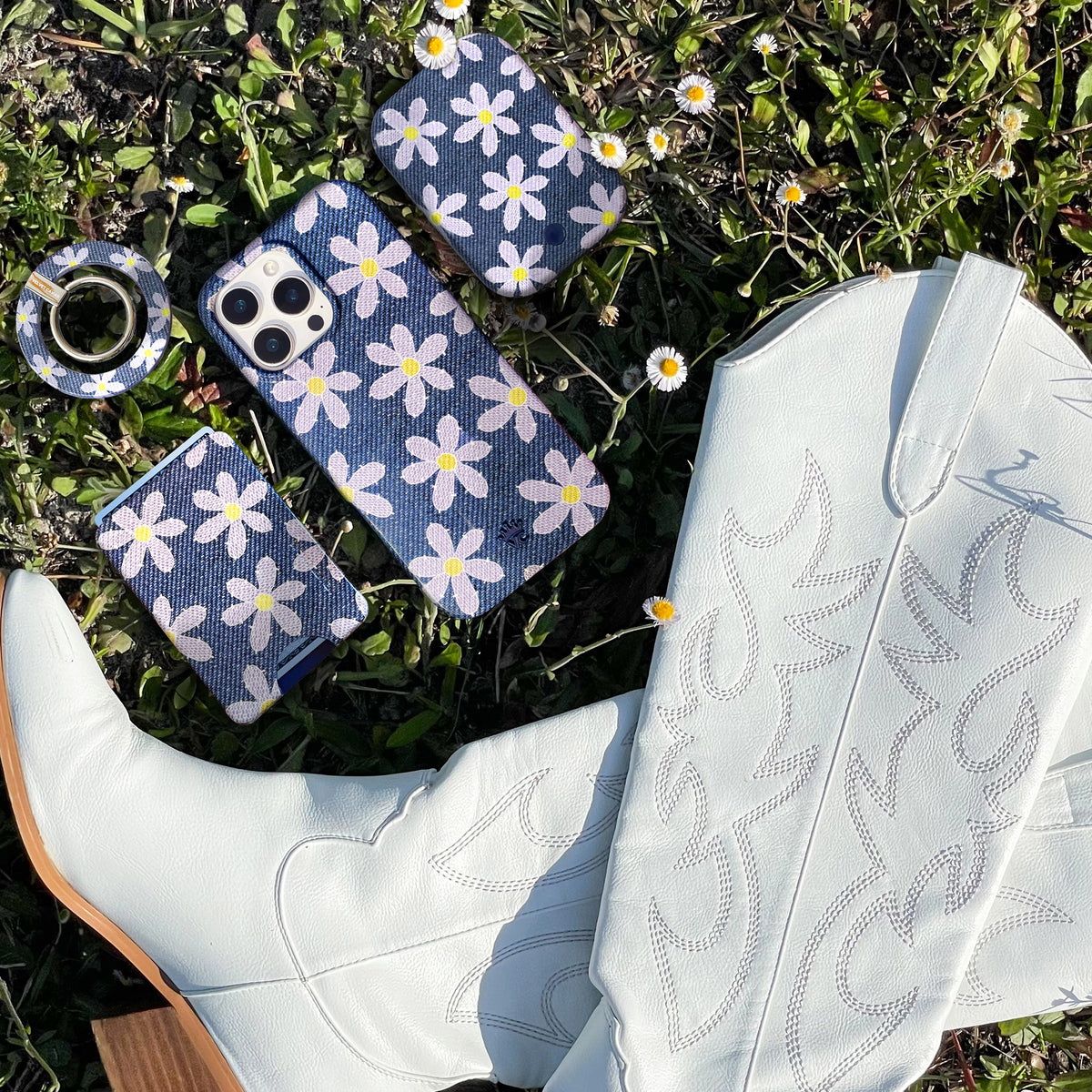 Denim Daisy iPhone Case - Image 7