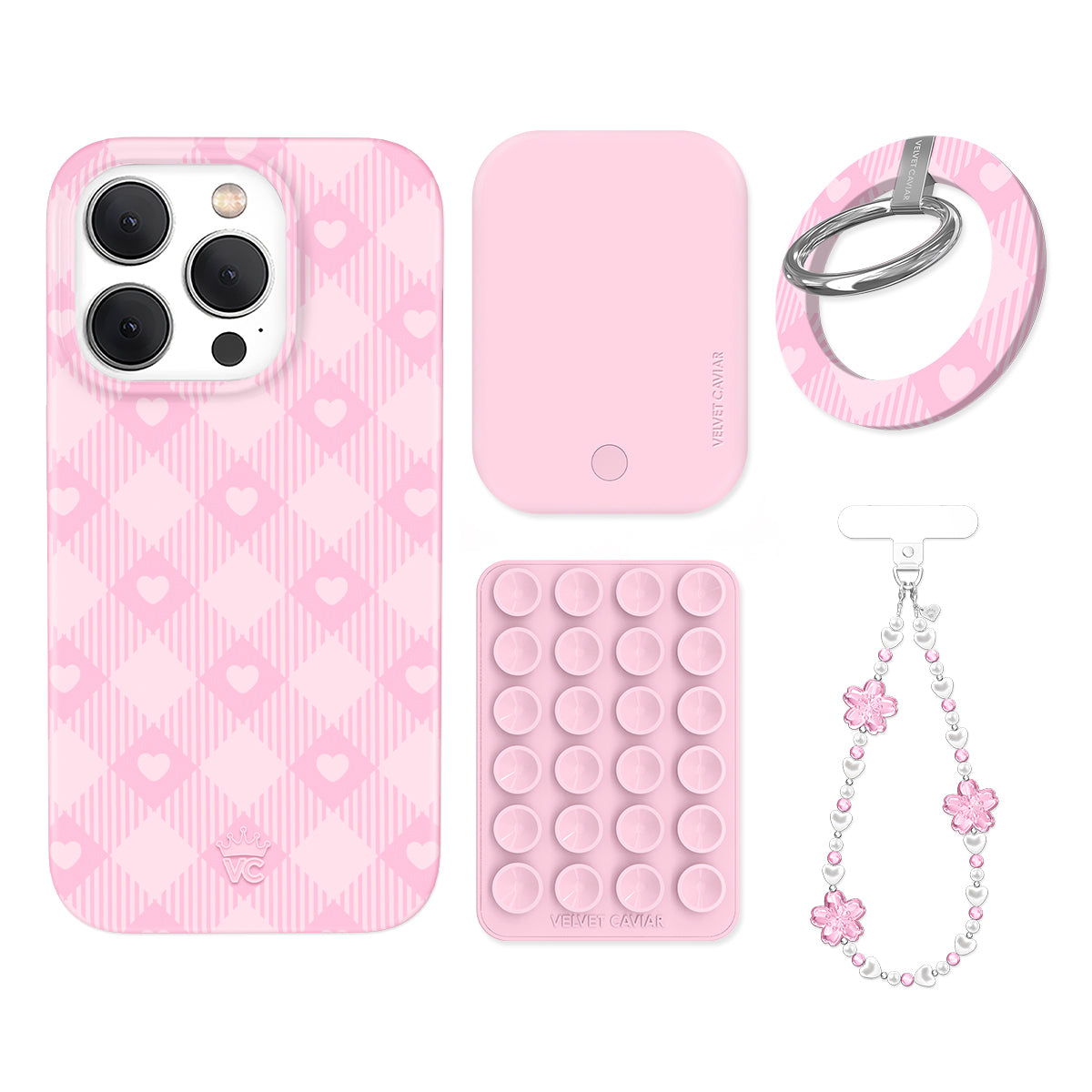 Dolly Pink Gingham iPhone Bundle Set - Grip - Image 7