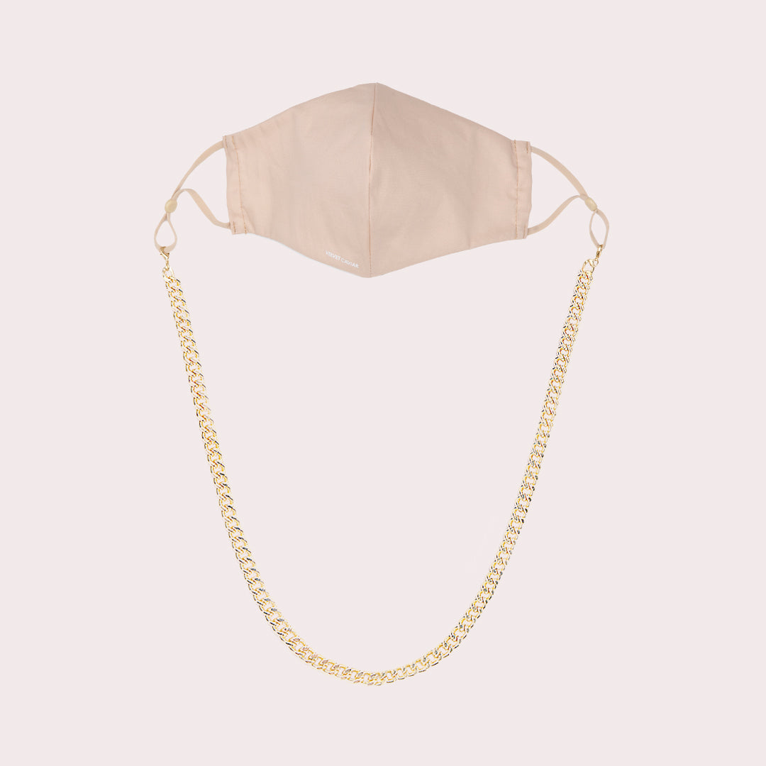 Mask Chain Necklace - 12mm Curb in Gold - Image 2