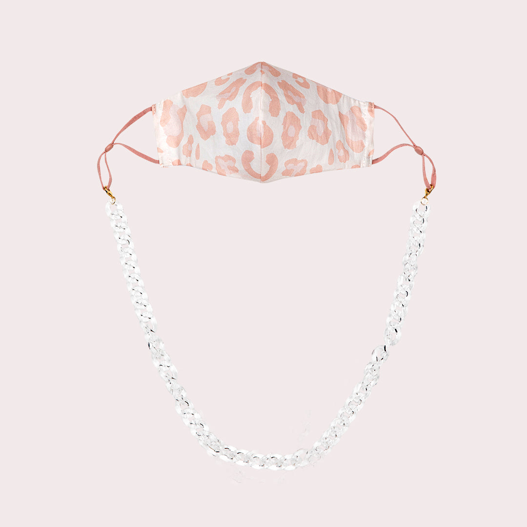 Mask Chain Necklace - 19mm Curb in Clear Lucite - Image 2