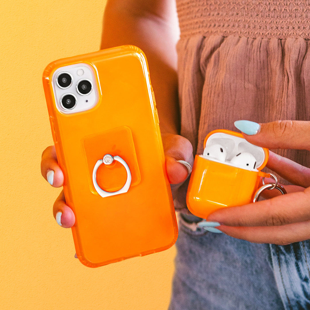 Neon Orange Clear iPhone Case - Image 2