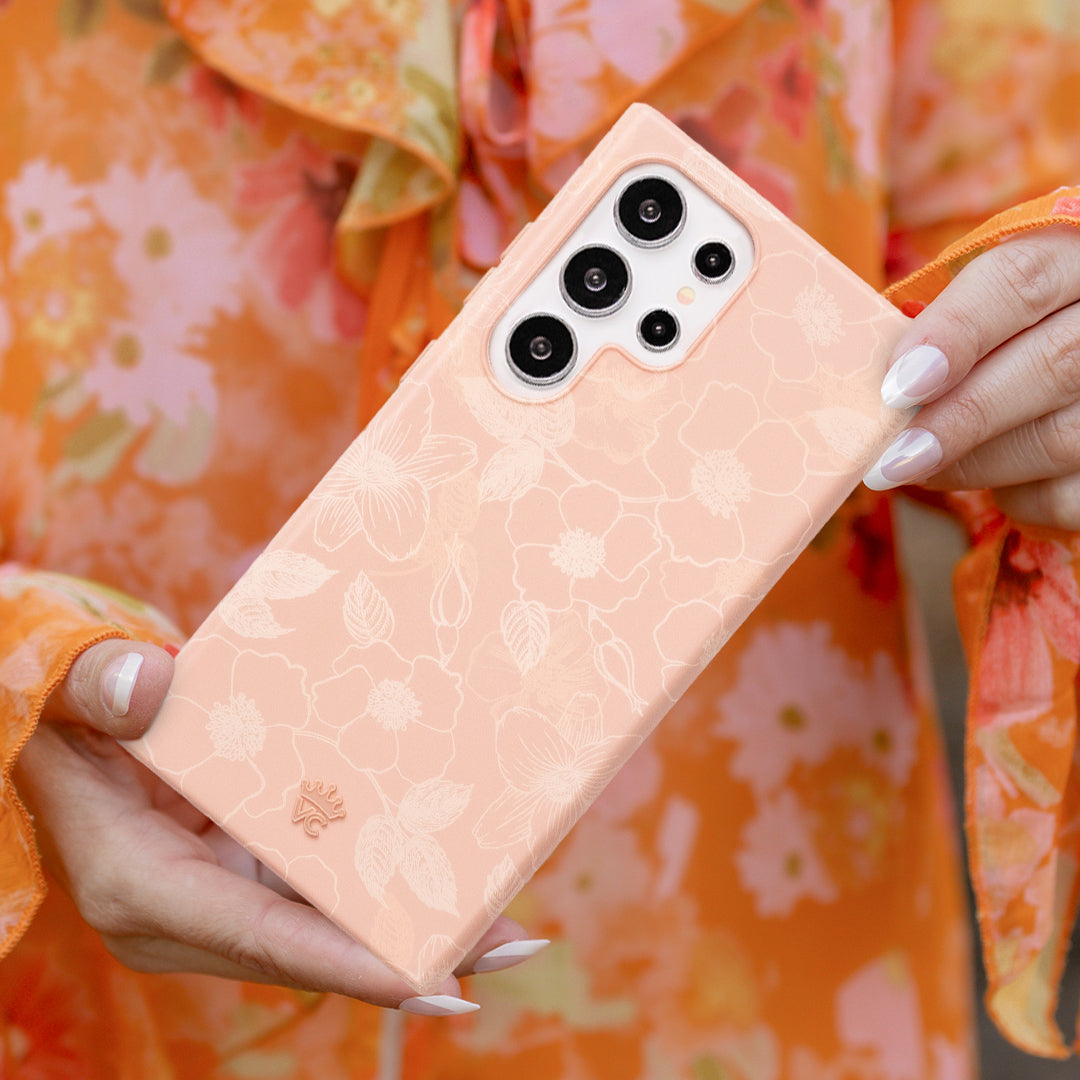 Peach Blossom Floral Samsung Case - Image 2