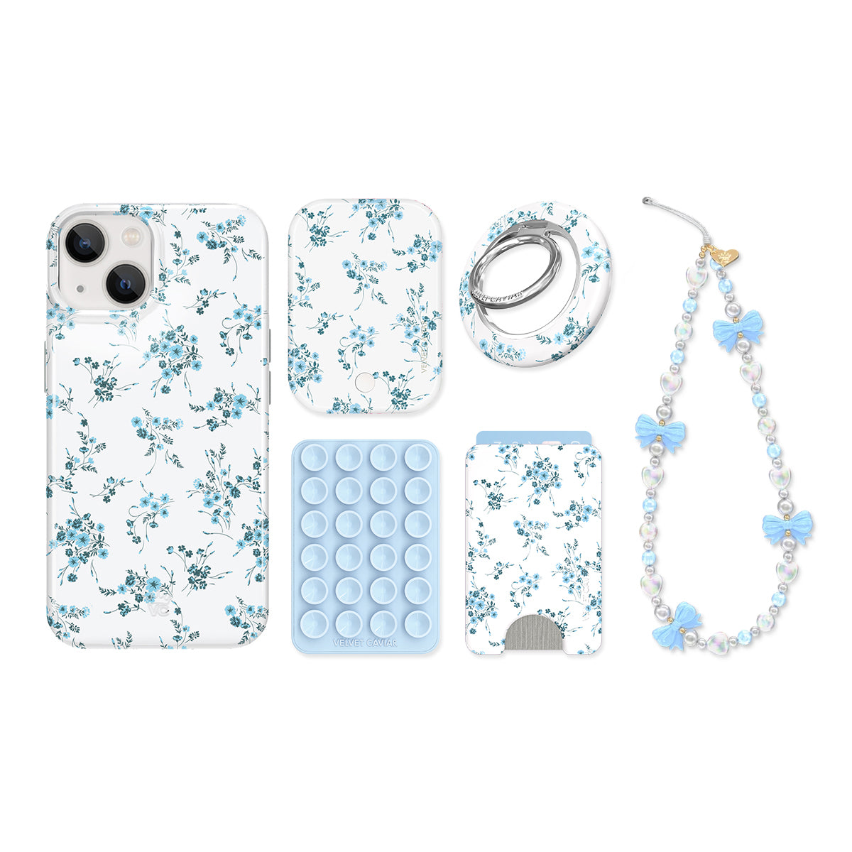 French Blue Floral iPhone Bundle Set - Image 8