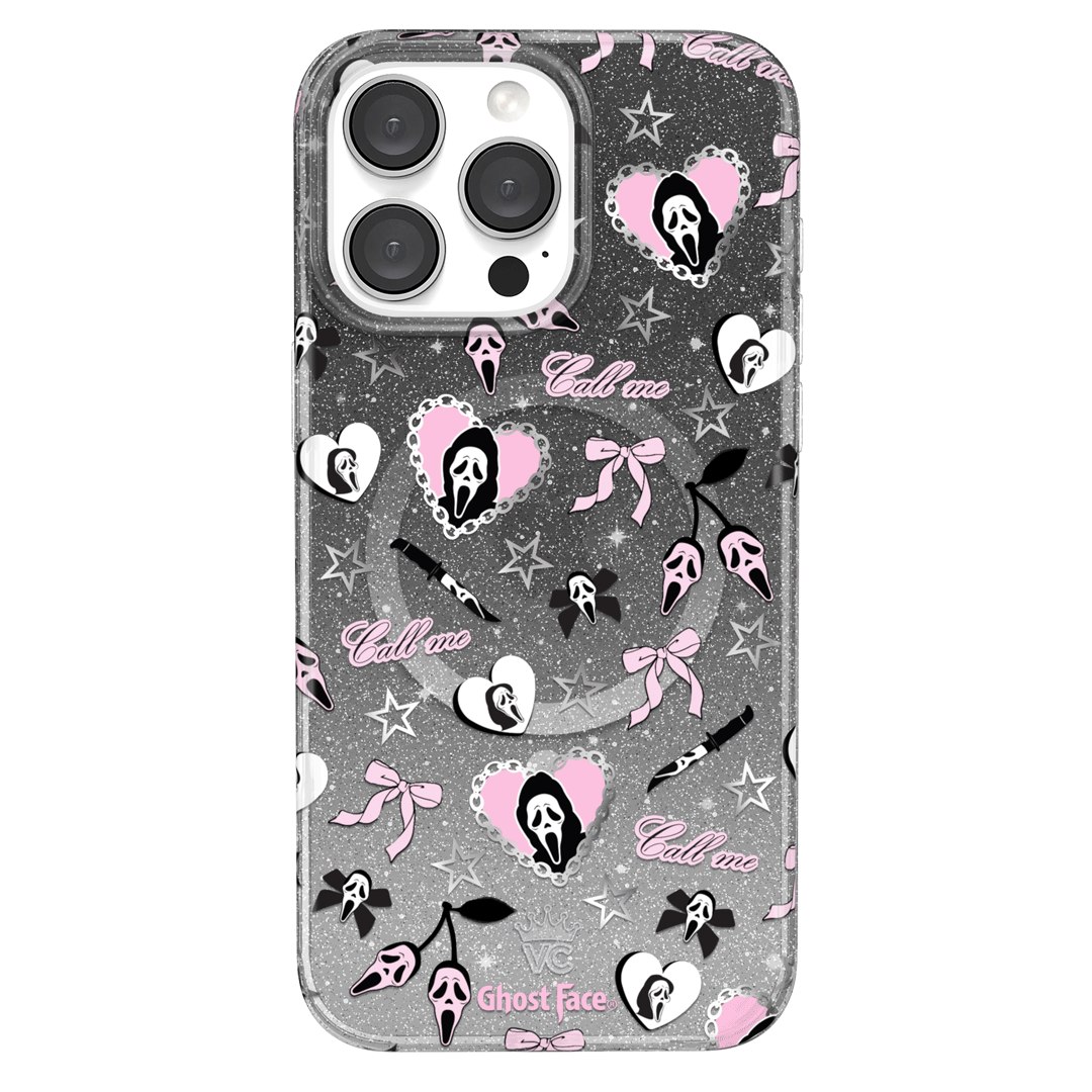 Ghost Face Goth Glitter iPhone Case - Image 6