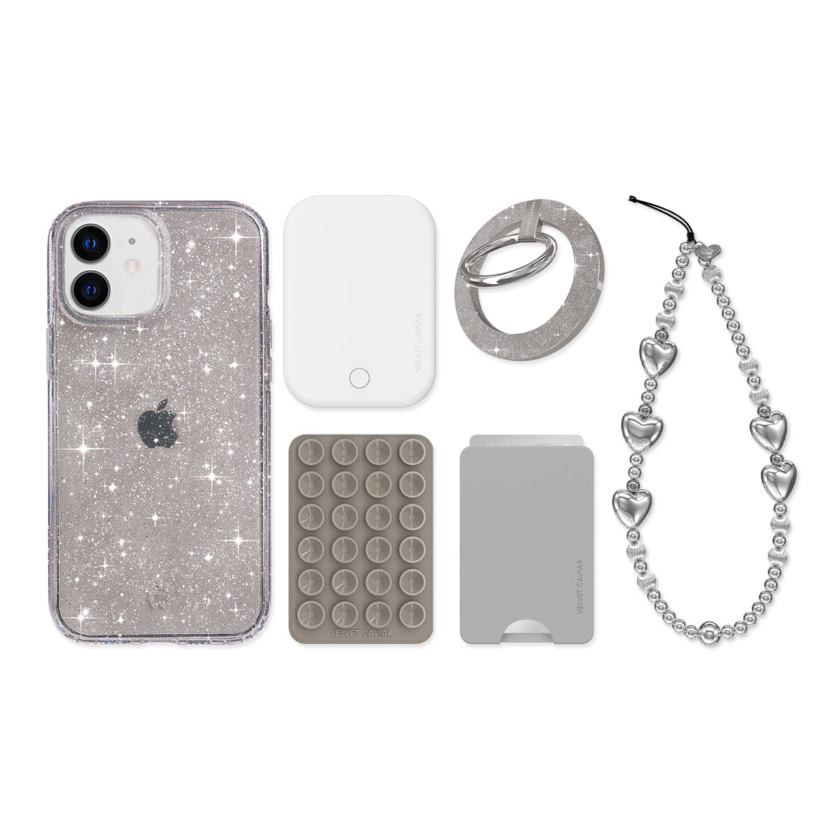 Grey Stardust Glitter iPhone Bundle Set - Image 4