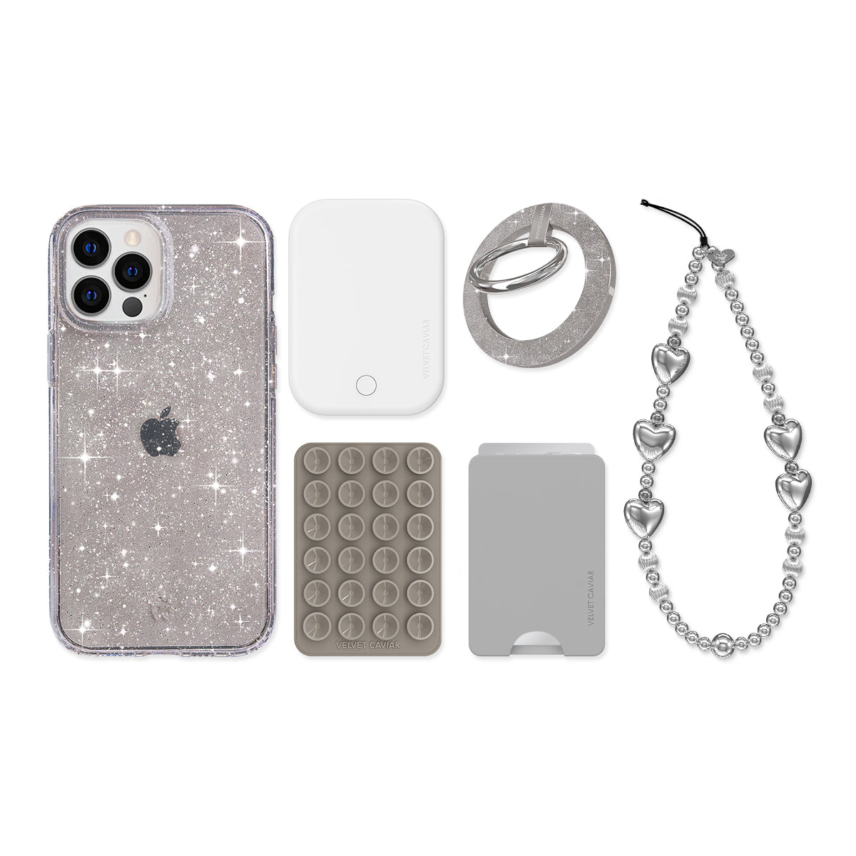 Grey Stardust Glitter iPhone Bundle Set - Image 5
