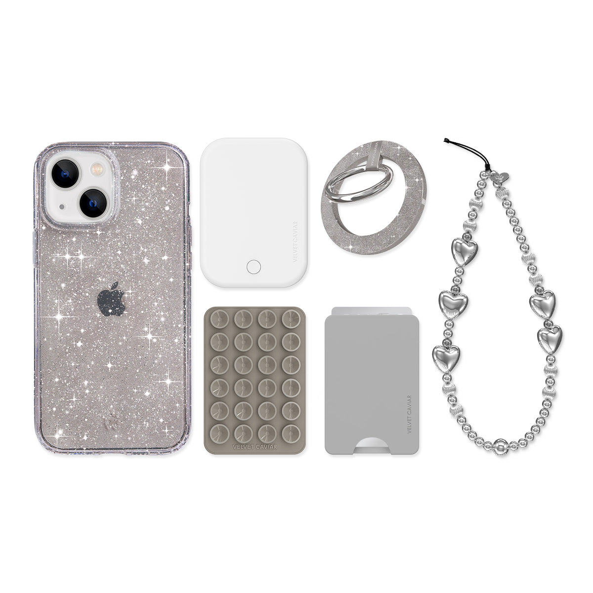 Grey Stardust Glitter iPhone Bundle Set - Image 8