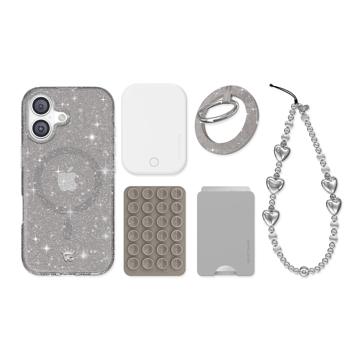 Grey Stardust Glitter iPhone Bundle Set - Image 3