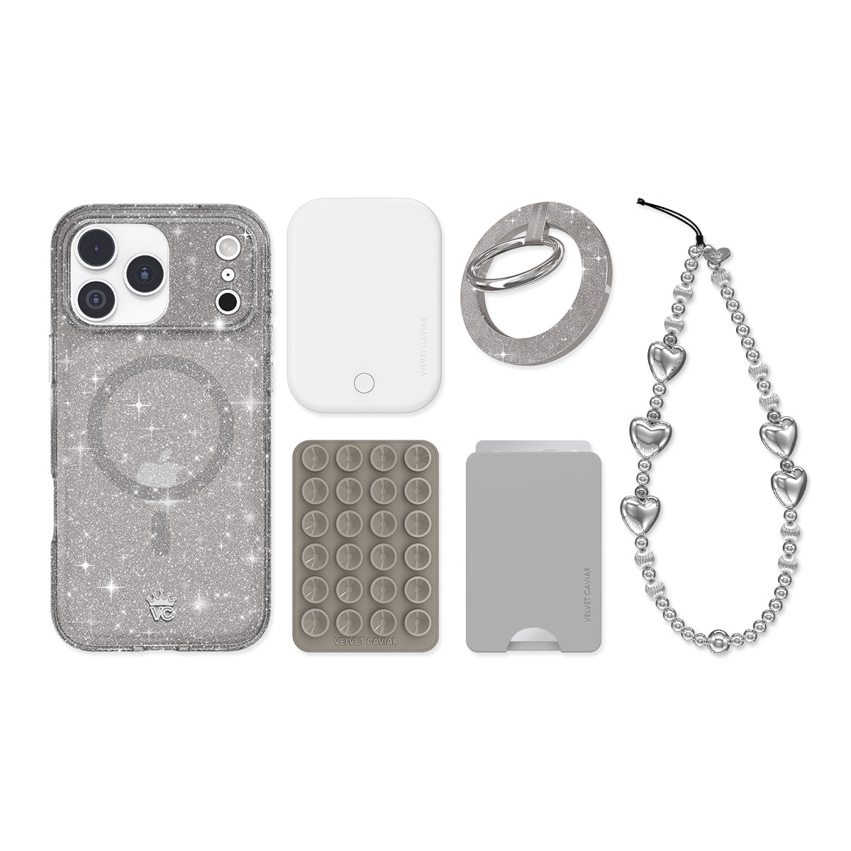 Grey Stardust Glitter iPhone Bundle Set - Image 2