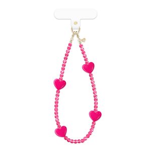 Hot Pink Heart Phone Charm