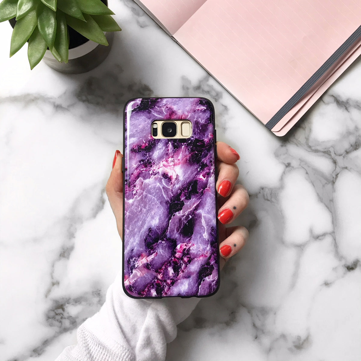 Purple Stone Marble Samsung Galaxy Case - Image 7