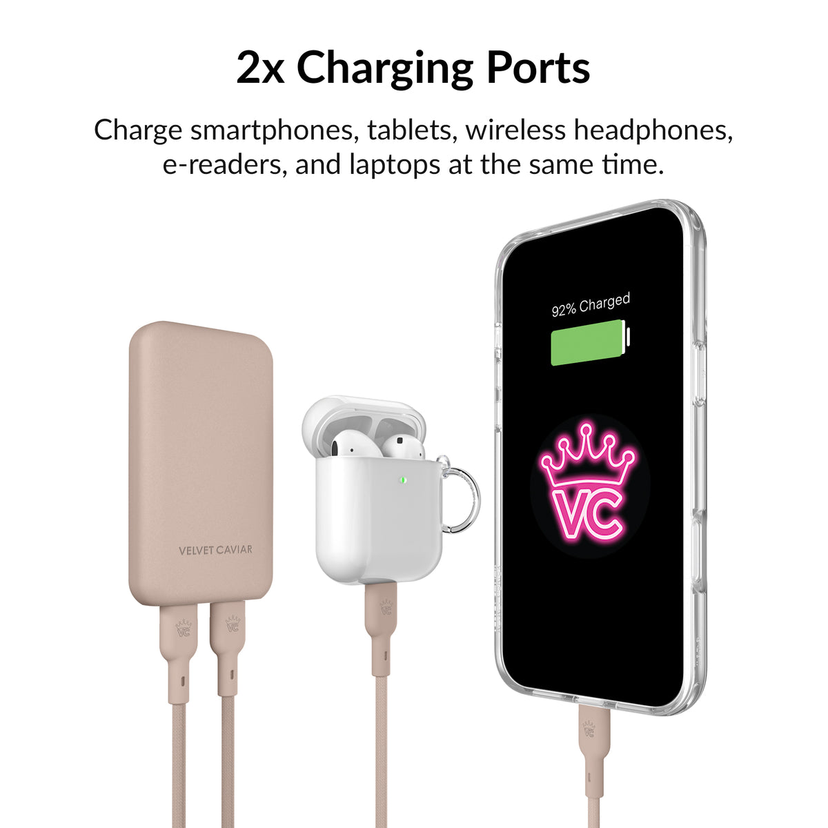 Iced Chai Fast Charging Set, Dual Port Wall Adapter + 6ft USB-C Cable - Image 6