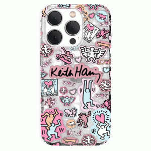 Keith Haring Pastel Glitter iPhone Case