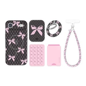 Lacy Pink Bows iPhone Bundle Set