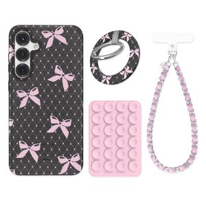 Lacy Pink Bows Samsung Bundle Set