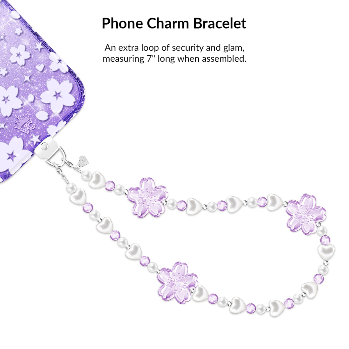 Lavender Cherry Blossom Glitter iPhone Bundle Set - Image 7