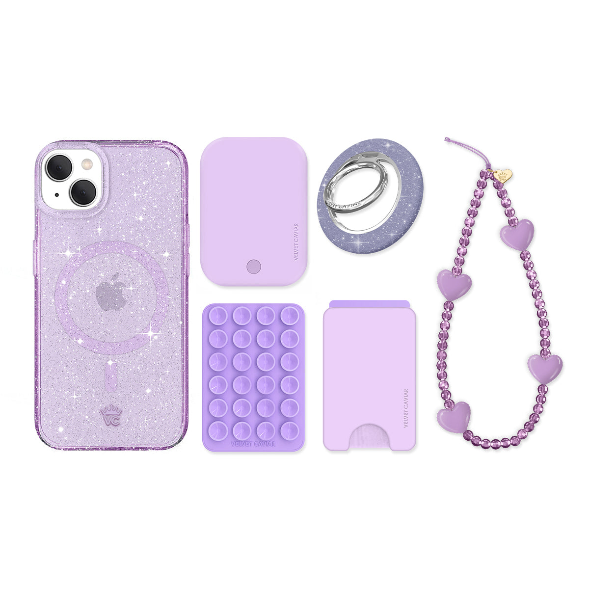 Lilac Stardust Glitter iPhone Bundle Set - Image 4