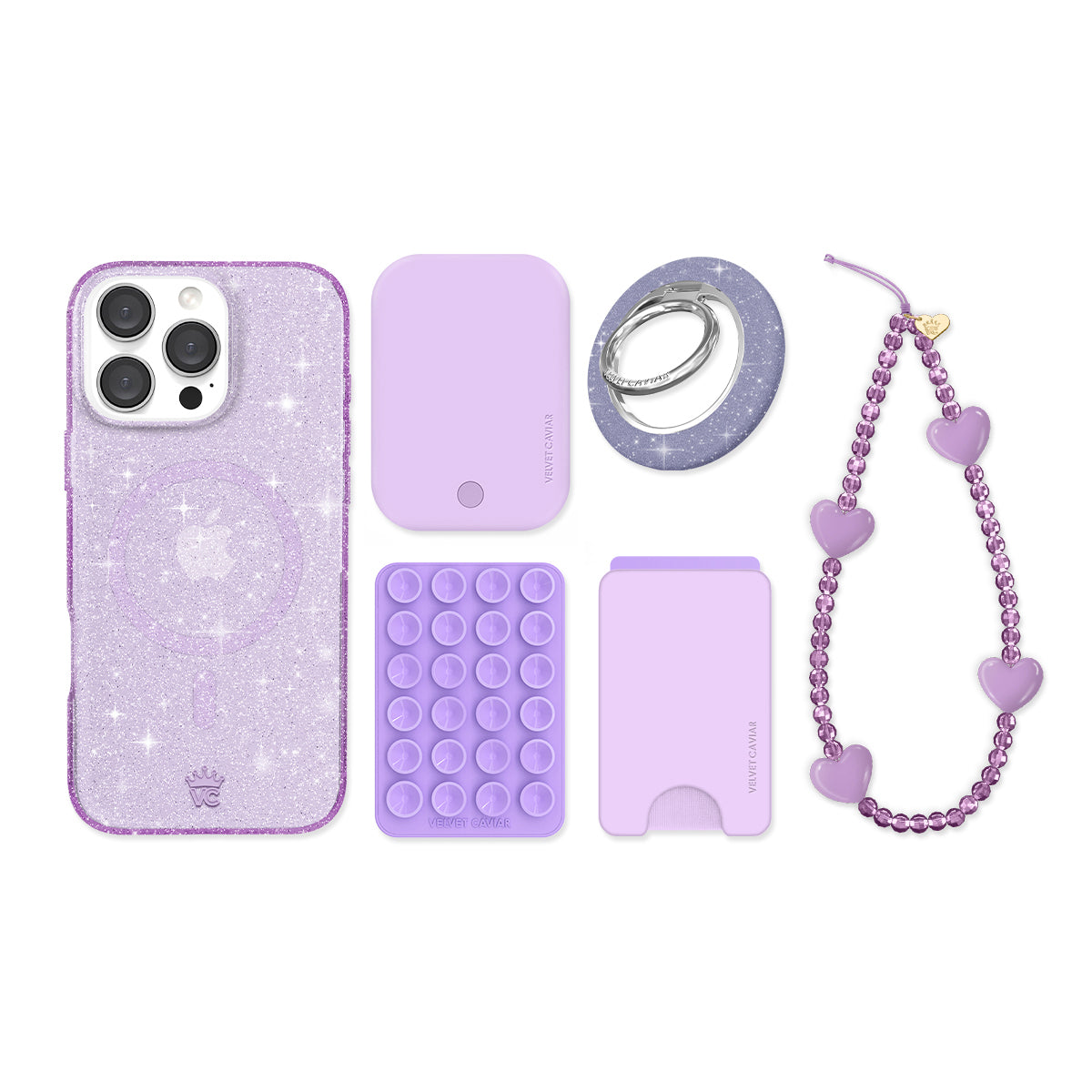 Lilac Stardust Glitter iPhone Bundle Set - Image 6