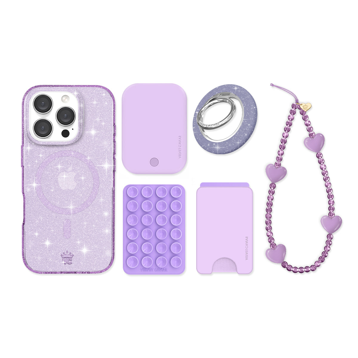 Lilac Stardust Glitter iPhone Bundle Set - Image 7