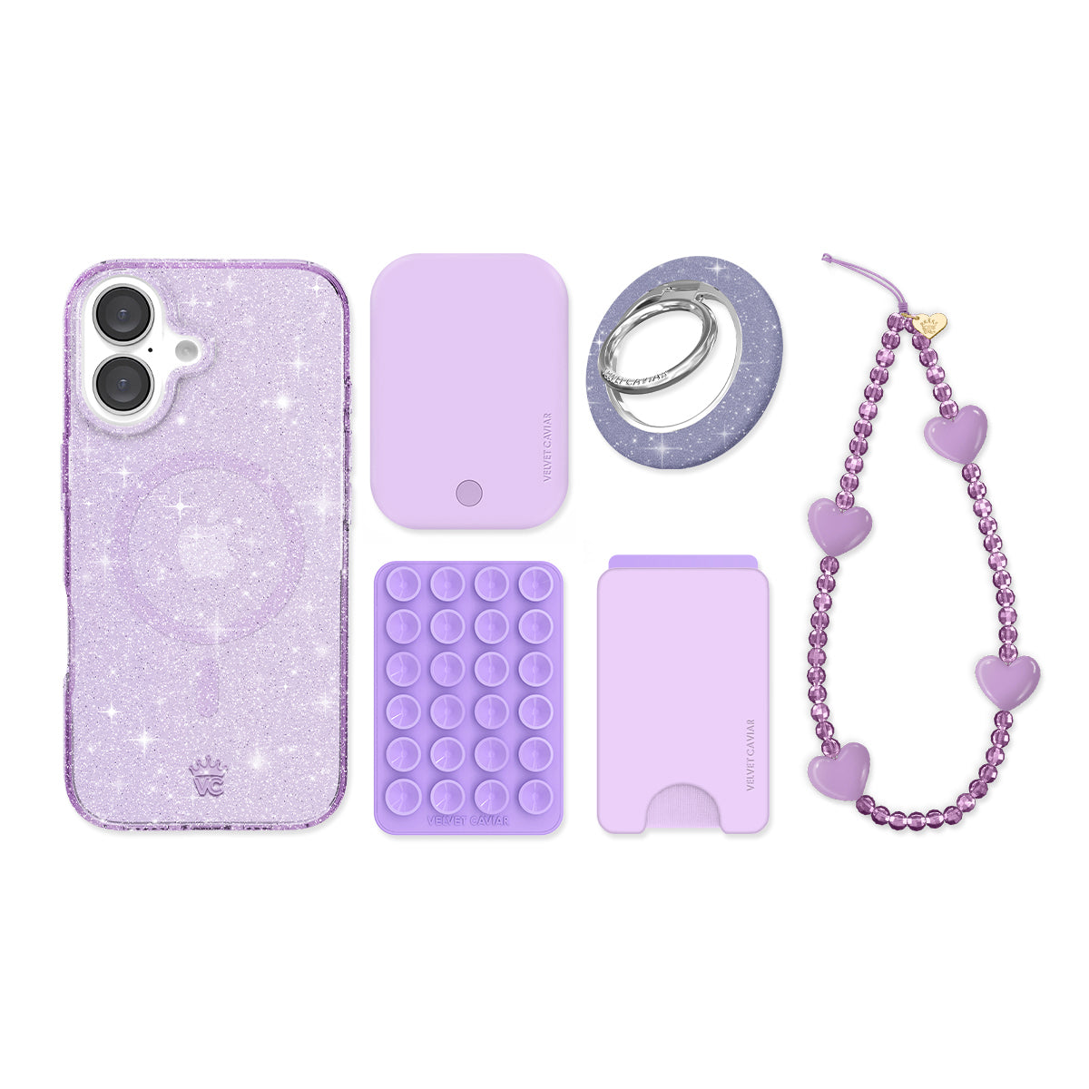 Lilac Stardust Glitter iPhone Bundle Set - Image 8