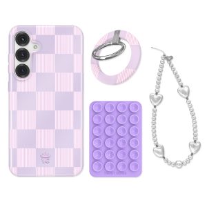 Lilac Vibe Checkered Samsung Bundle Set
