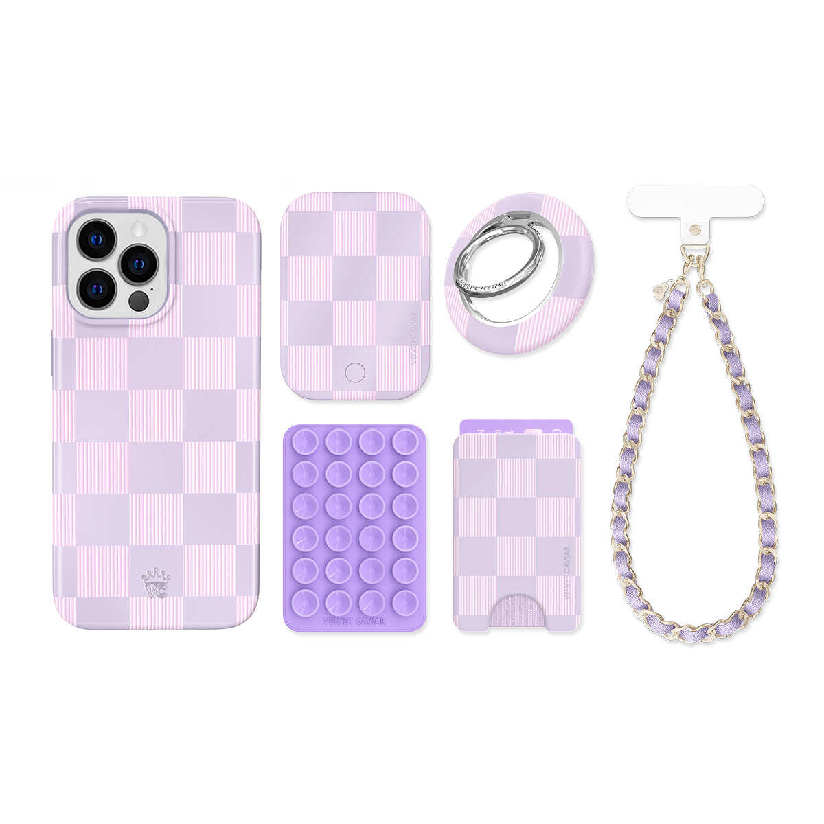 Lilac Vibe Checkered iPhone Bundle Set - Image 2