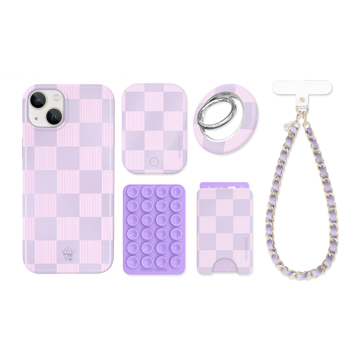 Lilac Vibe Checkered iPhone Bundle Set - Image 8