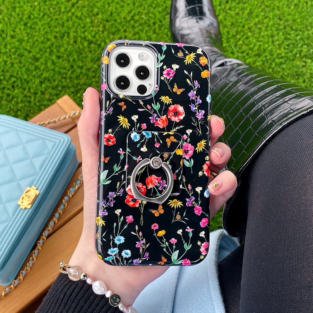 Black Wildflower iPhone Case - Image 2