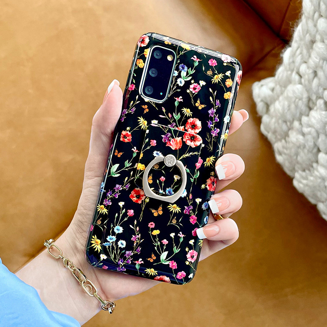 Black Wildflower Samsung Case - Image 8