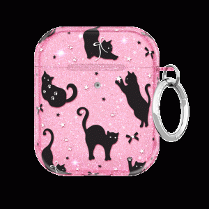 Lucky Kittens Glitter AirPod Case