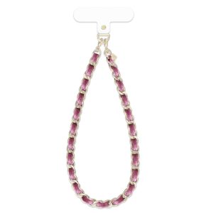 Mauve Pink Velvet Chain Phone Charm