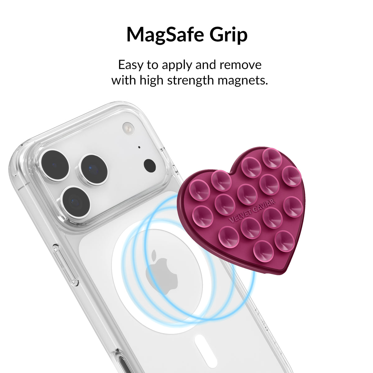 Burgundy Jelly Heart MagSafe MirrorGrip - Image 4