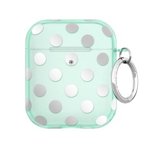 Mint Chrome Polka Dot AirPod Case