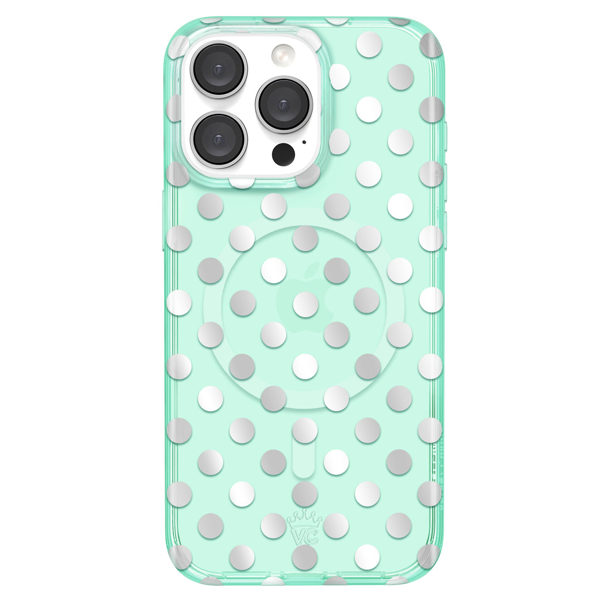 Mint Chrome Polka Dot iPhone Case - Image 6