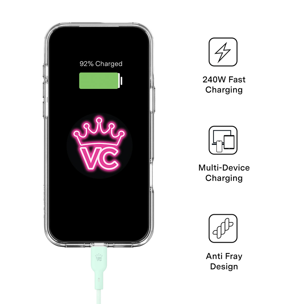 Mint Fast Charging Cable, 6ft USB-C - Image 3