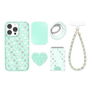 Mint Chrome Polka Dot iPhone Bundle Set