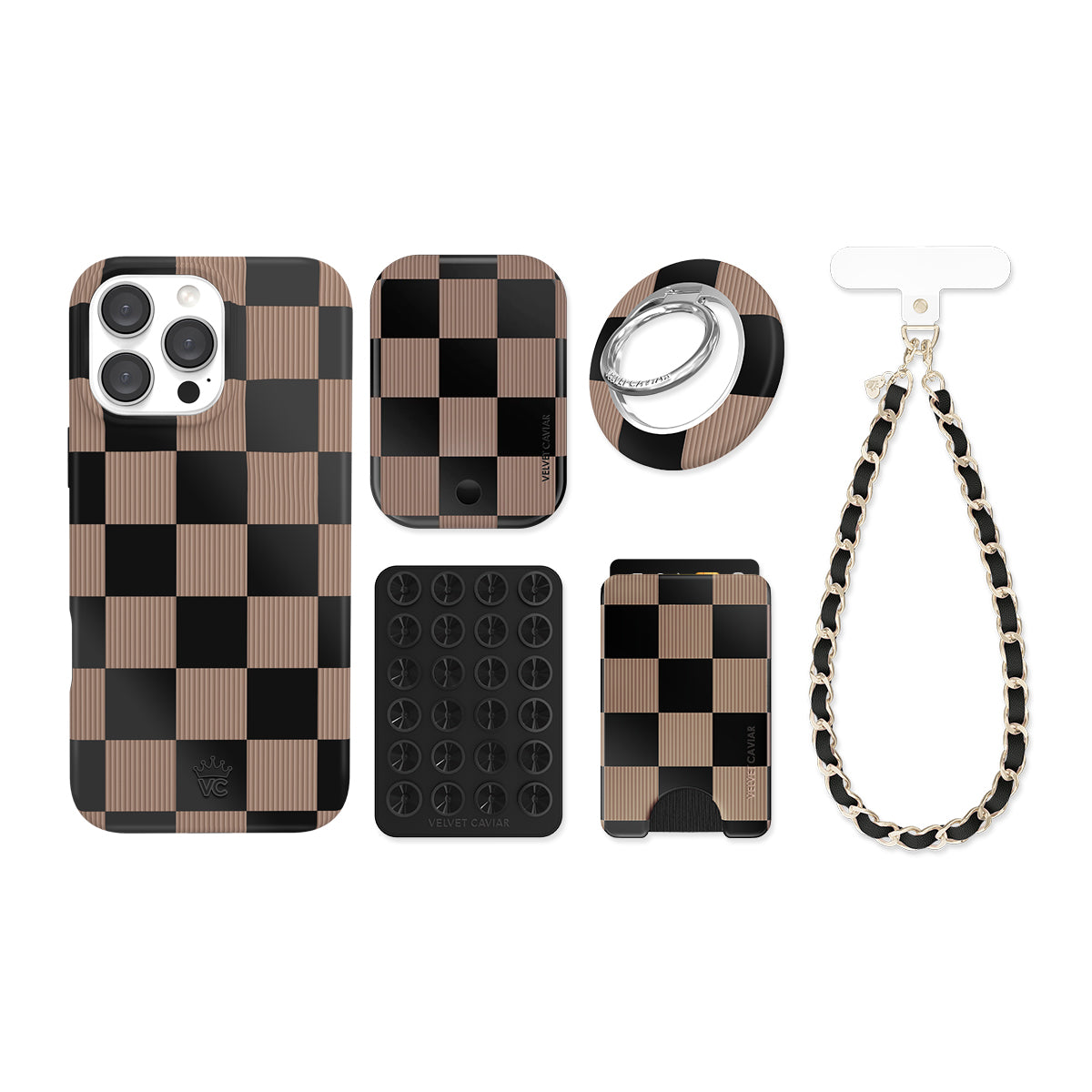 Mocha Vibe Checkered iPhone Bundle Set - Image 7