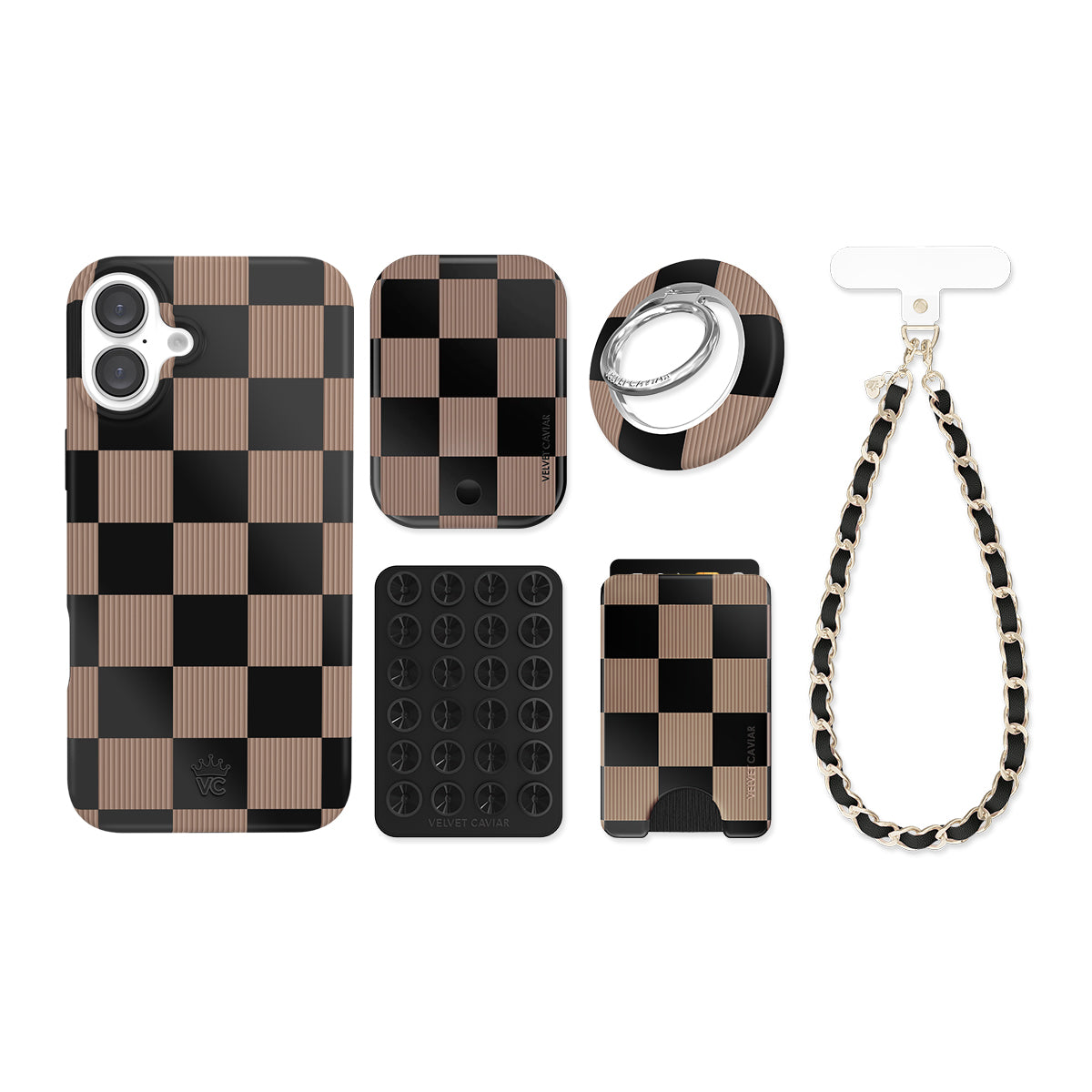 Mocha Vibe Checkered iPhone Bundle Set - Image 6