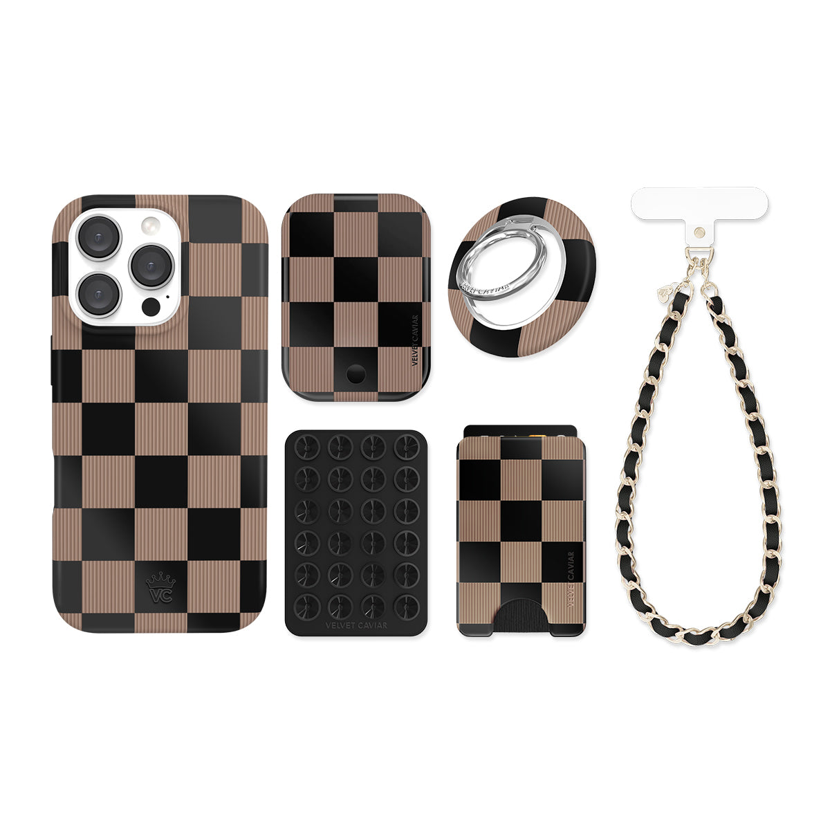 Mocha Vibe Checkered iPhone Bundle Set - Image 8