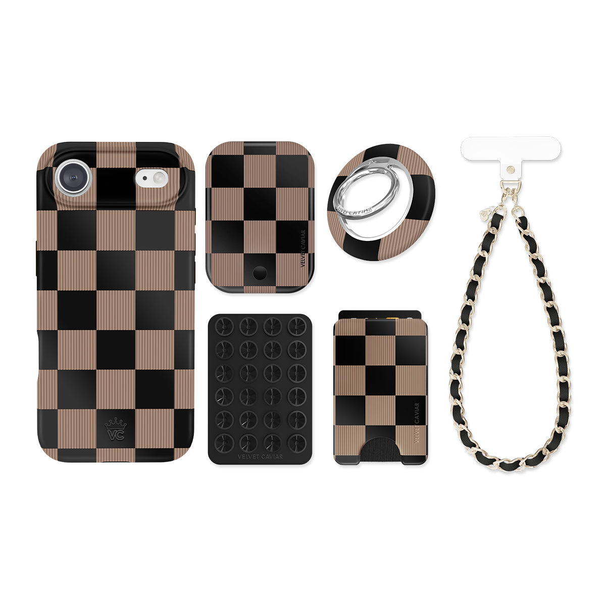 Mocha Vibe Checkered iPhone Bundle Set - Image 2