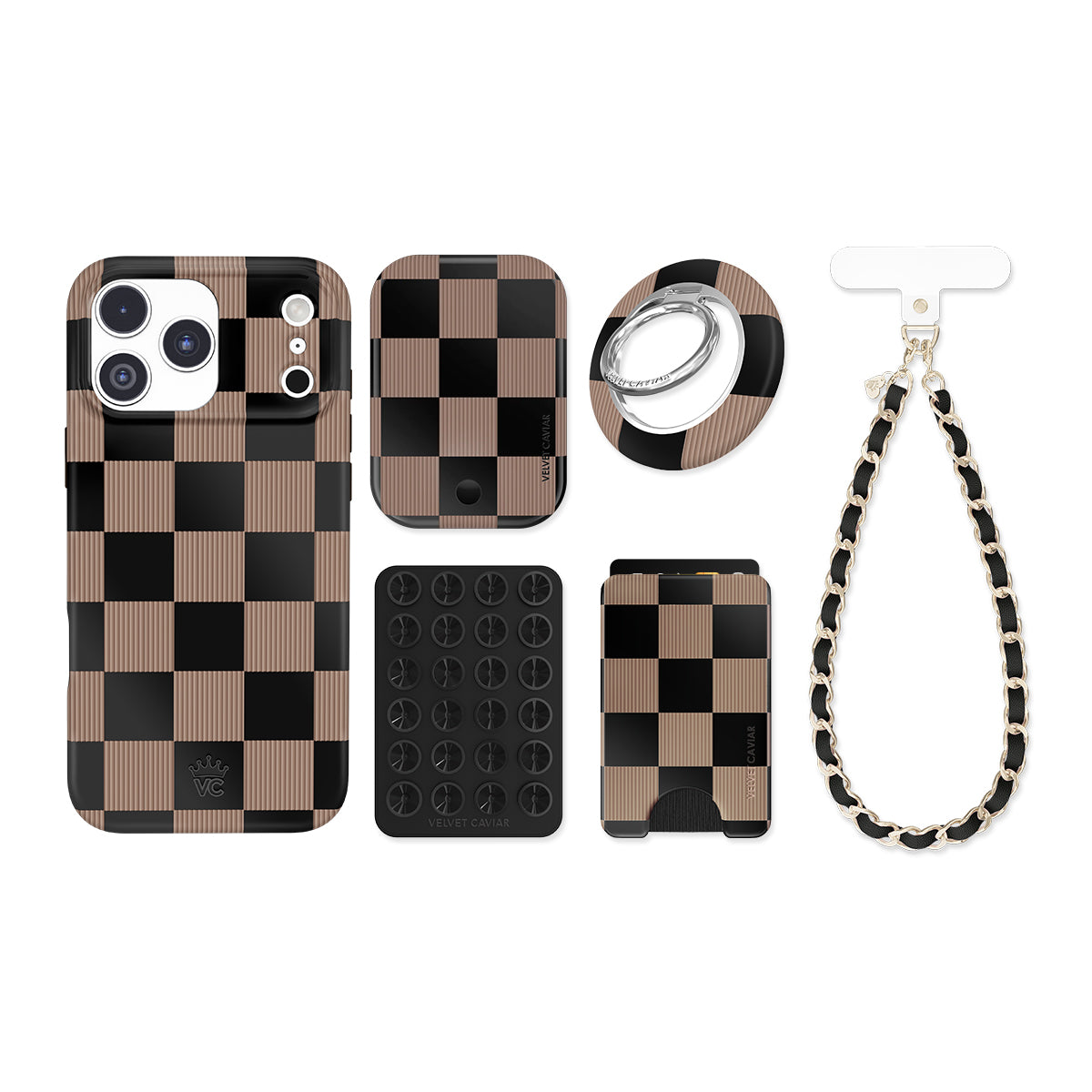 Mocha Vibe Checkered iPhone Bundle Set - Image 3