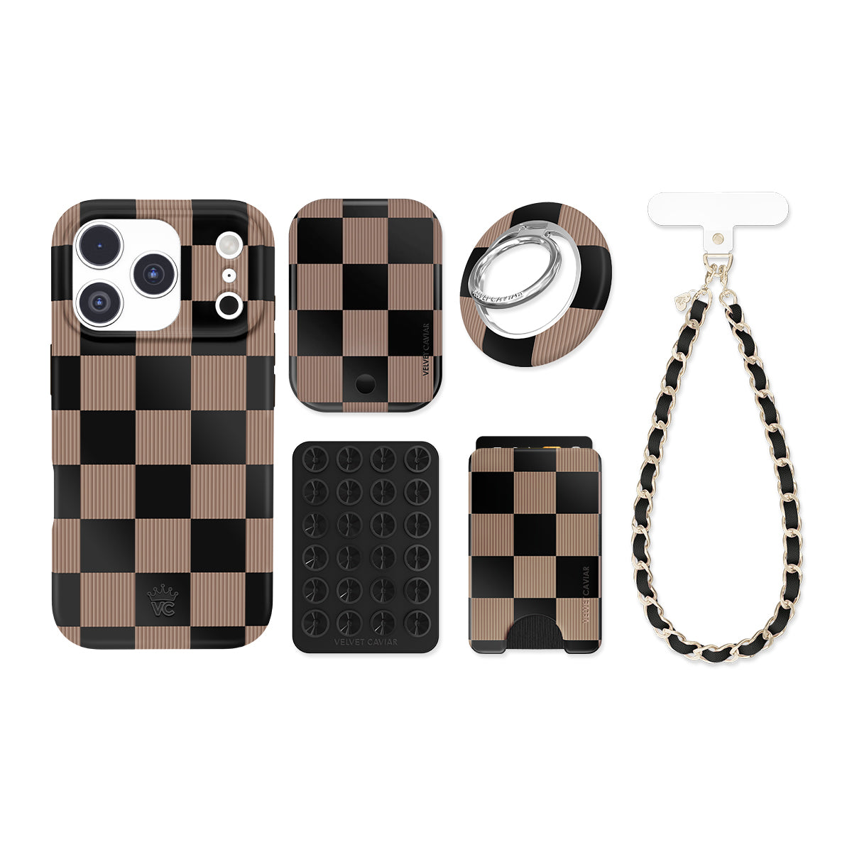 Mocha Vibe Checkered iPhone Bundle Set - Image 4